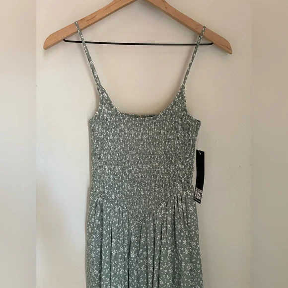 Cottage Prairie Sage Green Basque Bodice Spaghetti Strap Dress Size Small - Picture 7 of 10